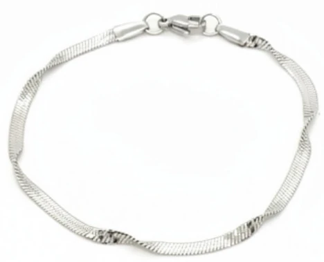 Pulsera de acero quirurgico eslabon clapton torzado 19cm